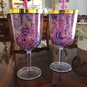 Lilly Pulitzer Sip Cup Wine Glasses